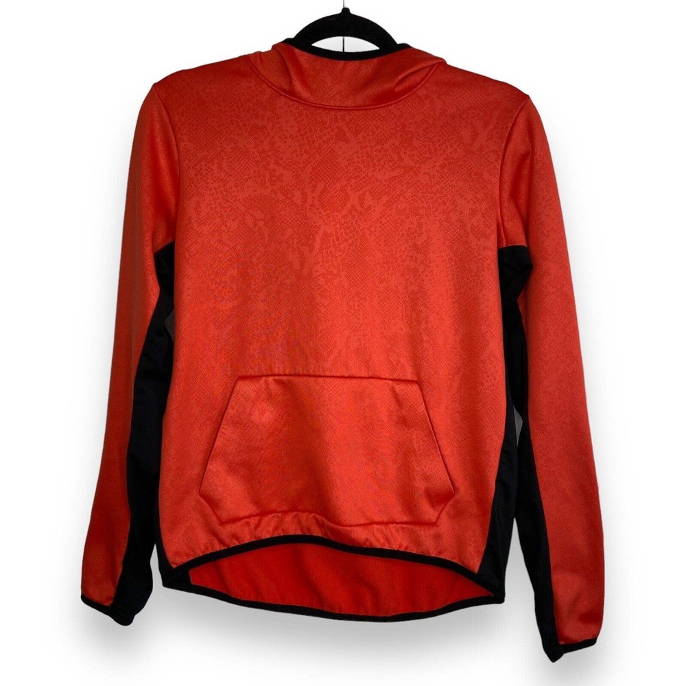 Nike Therma-Fit Hooded Pullover Sweatshirt Size Medium Red Orange Snakeskin - Picture 1 of 14